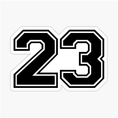 Varsity Team Sports Uniform Number 23 Black Sticker For Sale By