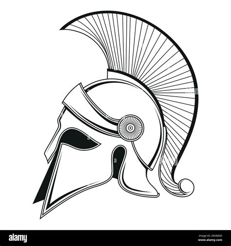 Greek Helmet Vector Illustration Of A Sketch Spartan Warrior A Trojan