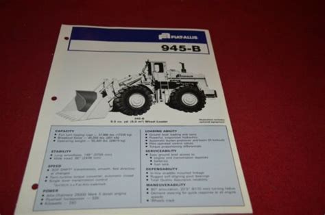 Fiat Allis Chalmers 945 B Wheel Loader Dealers Brochure Dcpa2 Ver2 Ebay