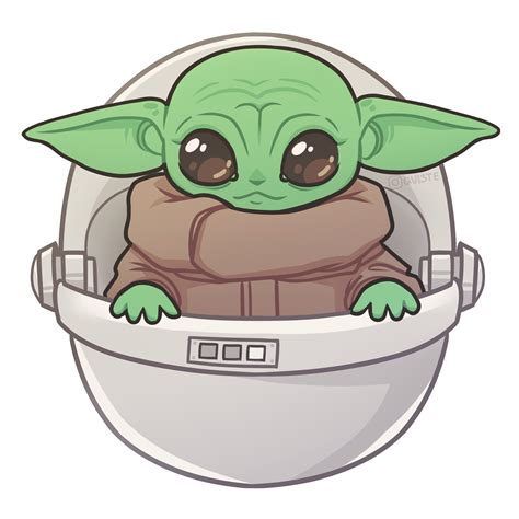 Star Wars Cute Baby Yoda Cartoon Aesthetic Tumblr