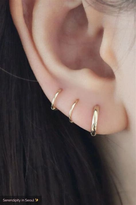 Small And Thin Huggie Hoop Earrings For Earlobe Or Cartilage Piercings