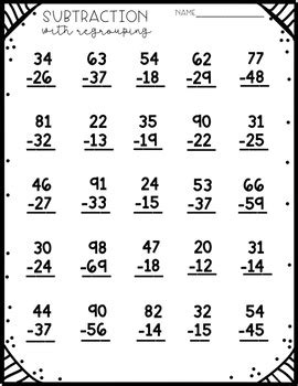 They learn the basic subtraction facts by heart subtract mentally in various ways and learn regrouping borrowing in subtraction with two and three digit numbers. 2-Digit Subtraction Worksheets - With and Without ...