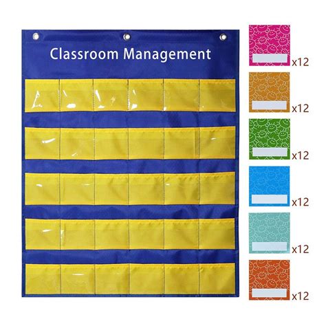 Buy Su Xuri Classroom Pocket Chart With Hook 72 Pocket Wall Chart