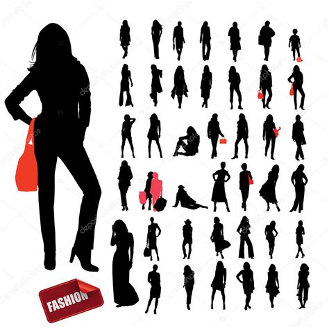 High Quality Posing Silhouettes Vector Illustration Stock Vector Image