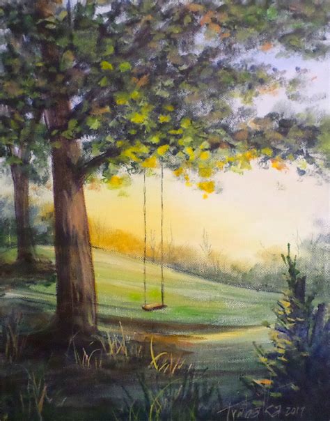 The Swing E Packet Acrylic Painting Tutorial Fine Art Pattern Etsy