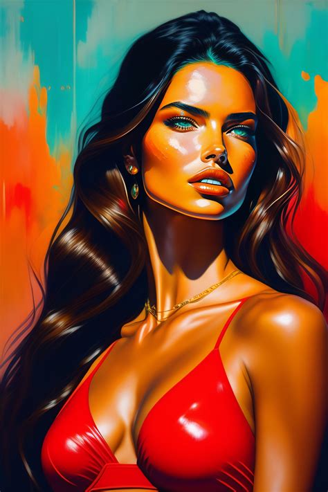 Lexica A Ultradetailed Beautiful Panting Of A Stylish Woman Adriana Lima Sitting On The Floor