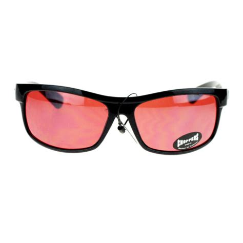 Choppers Mens Biker Sunglasses Wrap Around Rectangular Fashion Black Ebay