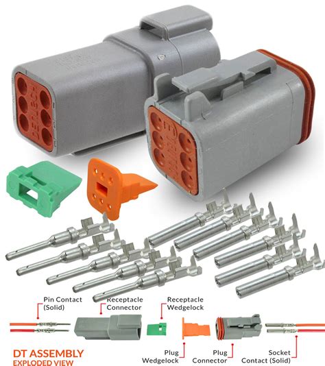 Deutsch 6 Pin Connector Kit With Housing Pins And Seals Crimp Style