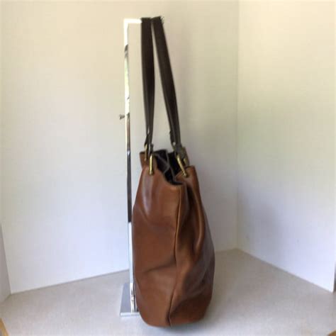 Tignanello Large Genuine Leather Shoulder Bag In Brown Gem