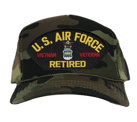 Us Air Force Vietnam Veteran Retired Camo Mesh Back Cap New Camo Mesh