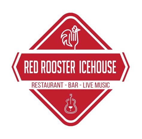Black And Red Rooster Restaurant Logo