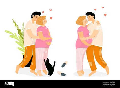 Husband Wife Hugging Baby Bump Cut Out Stock Images And Pictures Alamy