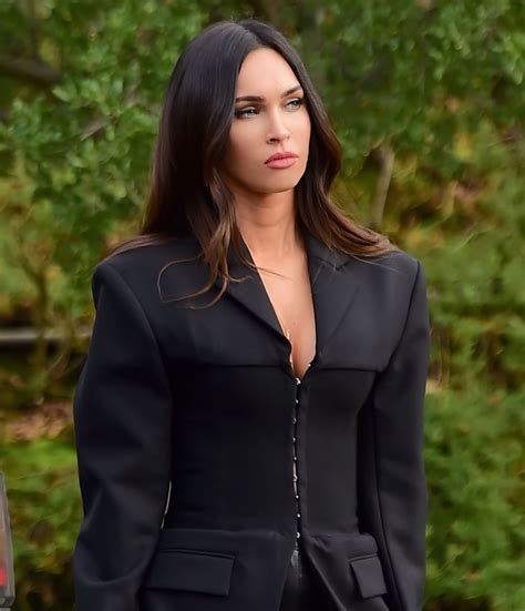 Megan Fox Stuns In A Black Blazer And Leather Pants On Her Way To A