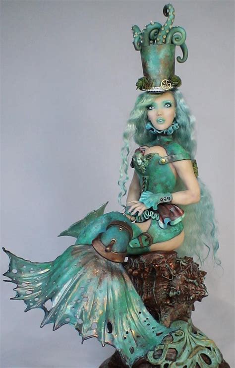 Ooak Steampunk Mermaid Art Doll Sculpture One Of A Kind By Barbara Kee