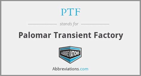 Ptf Palomar Transient Factory