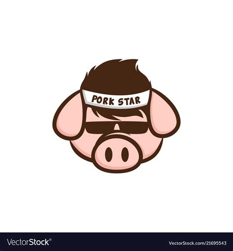 Cool Pig With Sunglasses Cartoon Royalty Free Vector Image