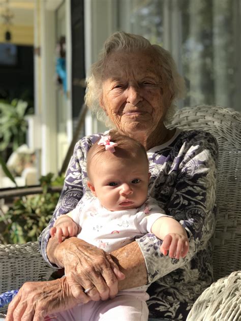 my 4 month old daughter and my 99 year old grandmother taken one month before grandma passed