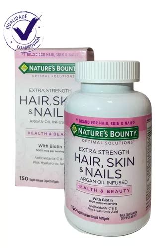 Natures Bounty Biotin Hair Skin E Nails 5000 Mcg 150 Caps Frete Grátis