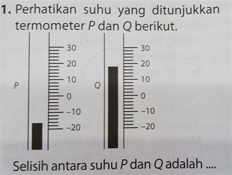 Perhatikan Suhu Yang Ditunjukkan Termometer P Dan Q Berikut