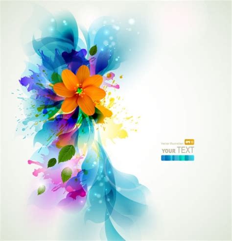 Colorful Flowers Background 03 Vector Free Vector In Adobe Illustrator