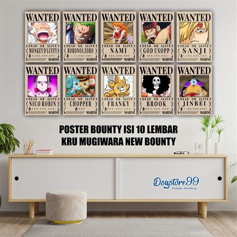 Jual Poster Bounty One Piece Mugiwara Crew Shopee Indonesia
