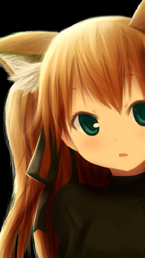 Cute Anime Fox Girl Kitsunemimi 1440x2560 Amoledbackgrounds