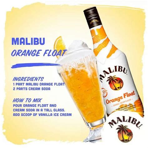 The brand itself is owned by the pernod ricard company, which bought malibu in the year you can feel free to garnish with a lime wedge for an extra pop of color. Malibu Orange Float. I can't wait to try this! | Drinks ...