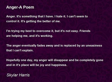 Anger A Poem By Skylar Harris Anger A Poem Poem
