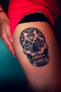 Sugar Skull Tattoo Designs For Womens Flawssy