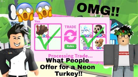 What People Offer For A Neon Turkey In Adopt Me Youtube