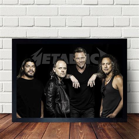 quadro poster da banda metallica horizontal elo7