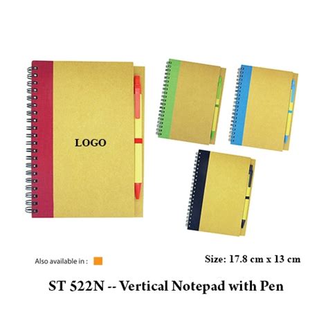 St 522n Vertical Notepad With Pen Twinlink Services Corporate