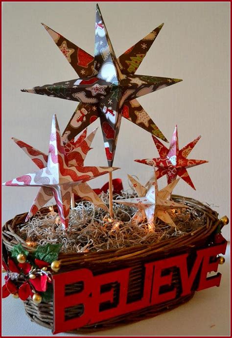 Lighted Christmas Star Centerpiece Believe By Pricklypaw