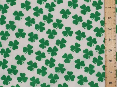 Shamrocks St Patricks Day Lucky Clover Polycotton Fabric
