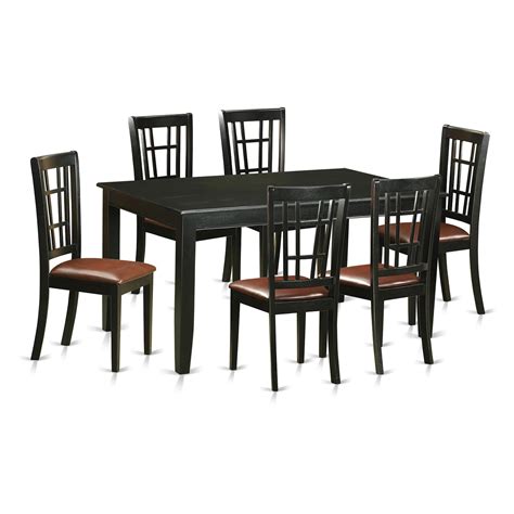 East West Furniture Dudley 7 Piece Rectangular Dining Table Set With