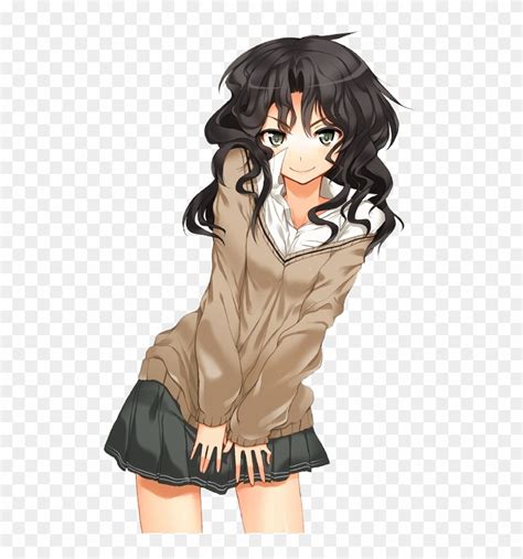 Anime Girl With Wavy Hair Curly Hair Anime Girl Free Transparent
