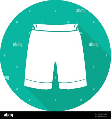 Swimming Trunks Flat Linear Long Shadow Icon Sport Shorts Vector Line