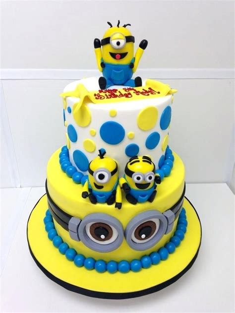 Birthday Cake Minion Despicable Me Minions Two Tier Happy Birthday Cake