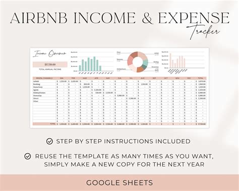 Airbnb Rental Income Expense Tracker Airbnb Tracking Etsy