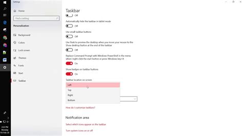 How To Change The Windows Taskbar Position In Windows 10 Youtube