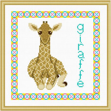 The background is there, but it would be optional to stitch it or not. Baby Giraffe Cross Stitch Pattern wild