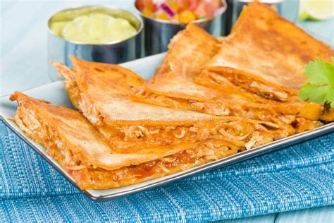 Chicken Tinga Quesadillas Stock Photo Image Of Dish 35254386