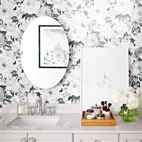 Bathroom Wallpaper 4 Looks We Love Grey Floral Wallpaper Trendy