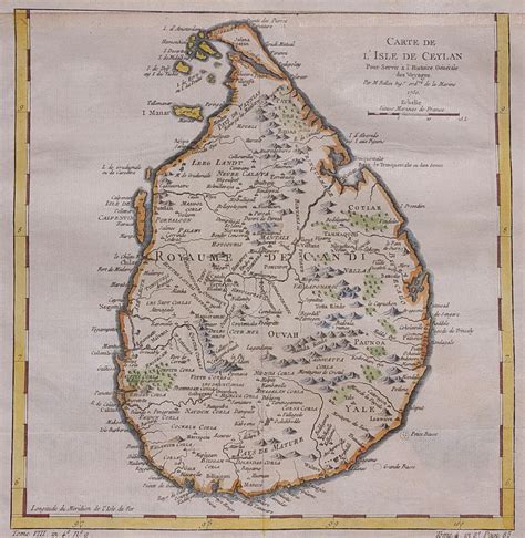 Bellin Map Of Sri Lanka Ceylon Michael Jennings Antique Maps And