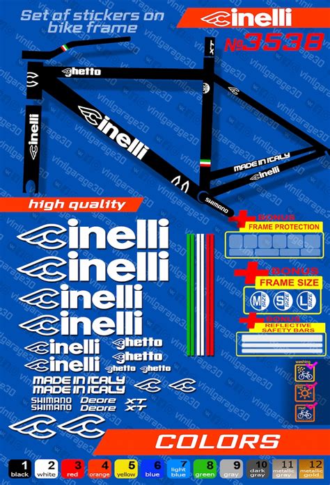 Cinelli Bike Stickers Set All Colors Available Fork Etsy