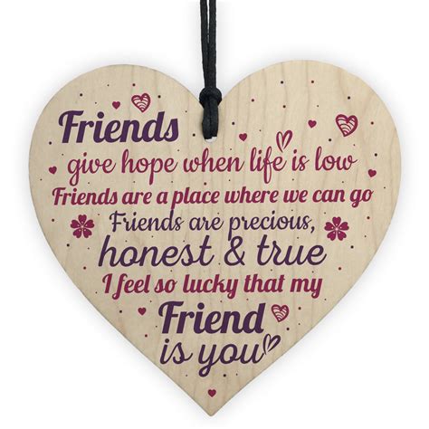 Friendship Sign Handmade Wooden Heart Sign Best Friend T