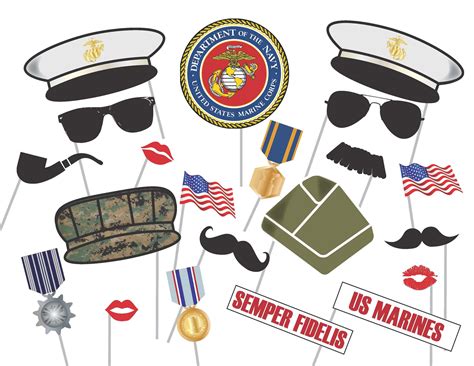 Us Marines Photo Booth Props 21 Items Goodbye Party Send Off For