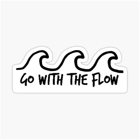 Waves Go With The Flow Sticker For Sale By Wallabysway Redbubble