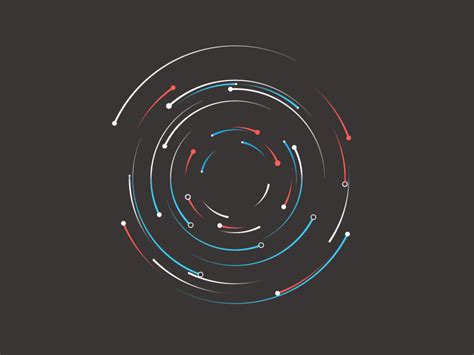 An Abstract Circular Design With Colored Lines And Dots In The Center