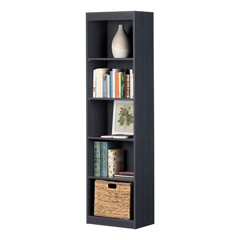 South Shore Smart Basics 5 Shelf Narrow Bookcase Multiple Finishes